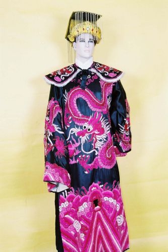 黑緞桃行龍蟒袍 CL-86010