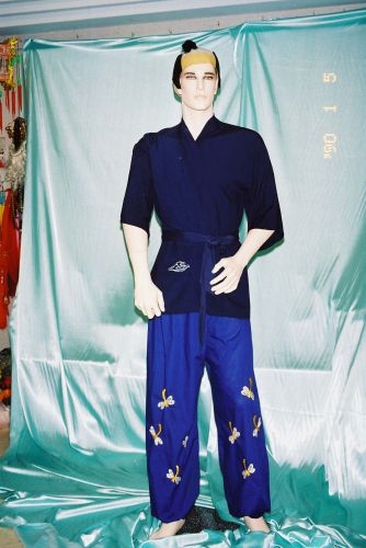 深藍繡龍日本男和服(上衣) OA1-86020