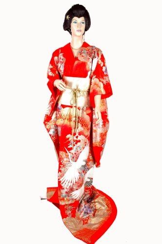 紅金蔥仙鶴日式禮服 OA1-95028