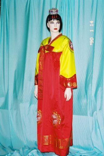 黃紅繡鶴女韓服(0裙) OA2-86071