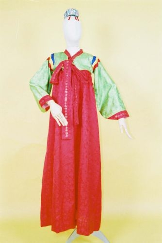 綠紅花紋女韓服(衣裙) OA2-86081