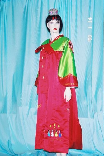 綠紅繡娃娃女韓服(衣裙) OA2-86072