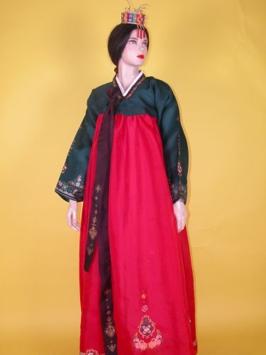 深綠紅紗女韓服(衣裙) OA2-93028