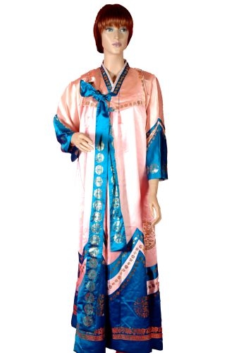 粉藍緞金邊女韓服 (衣裙) OA2-94045