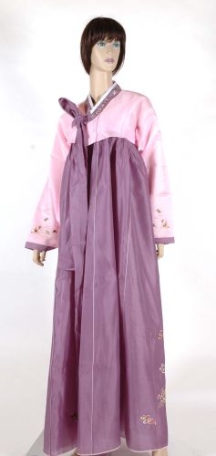 粉紫紗繡花女韓服(衣裙)F OA2-95022