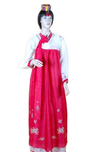 紅白紗繡花女韓服(衣裙)F OA2-95025