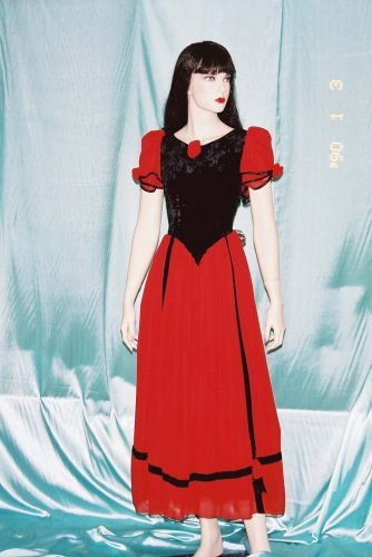 黑絨紅紗禮服 PA-86021