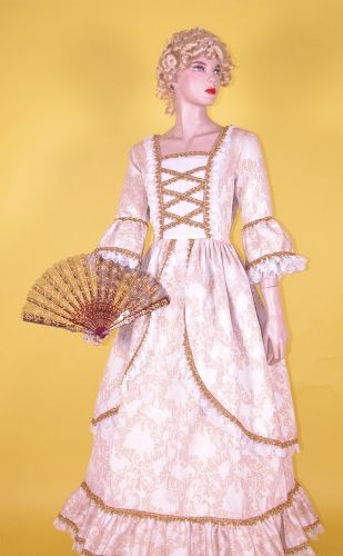 米白金蔥蕾絲宮廷禮服 PA-93052