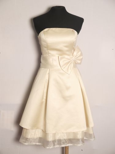 米色蝴蝶結小禮服 PS-99024