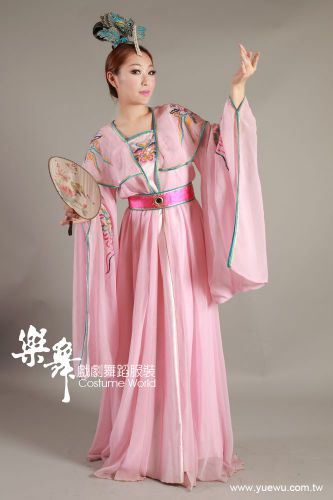 粉沙水藍邊繍花女古裝 CA-93001N