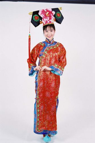 紅滾藍金蔥邊旗服 CK-86002