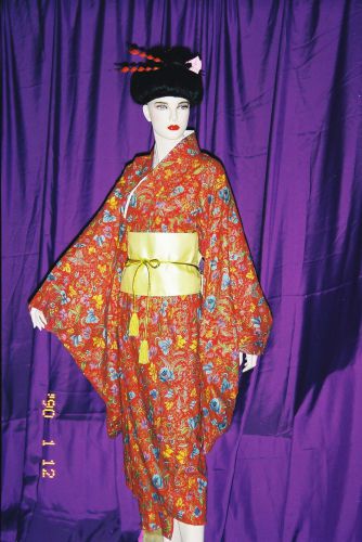 紅藍黃花日本女和服 OA1-86038