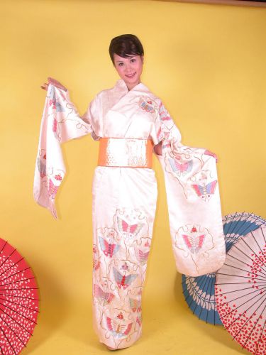 米緞蝴蝶日本女和服 OA1-93007