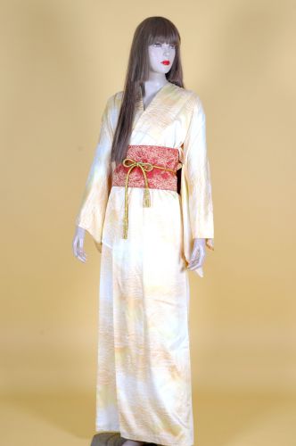 黃緞雲海日本女和服 OA1-94032