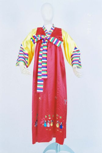黃紅五彩袖女韓服(衣裙) OA2-86070