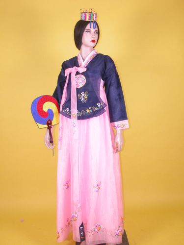 粉藍紗彩繪復古女韓服(衣裙) OA2-92041