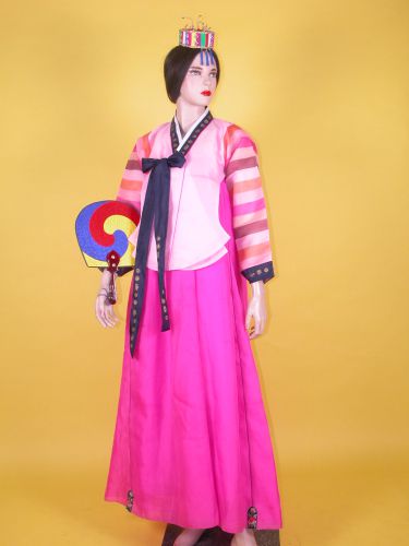 粉桃五彩紗復古女韓服(衣裙) OA2-92046