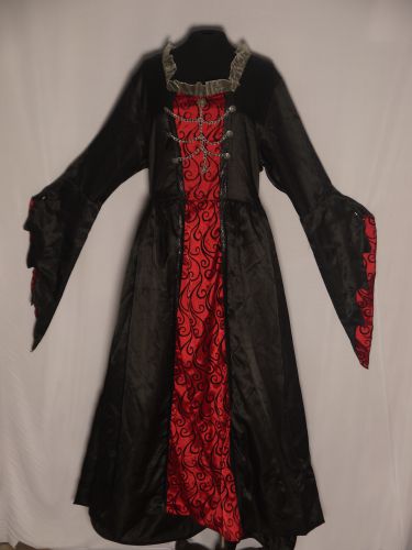 黑紅緞壞皇后服(下擺有鋼圈)(大尺碼) OB-93039