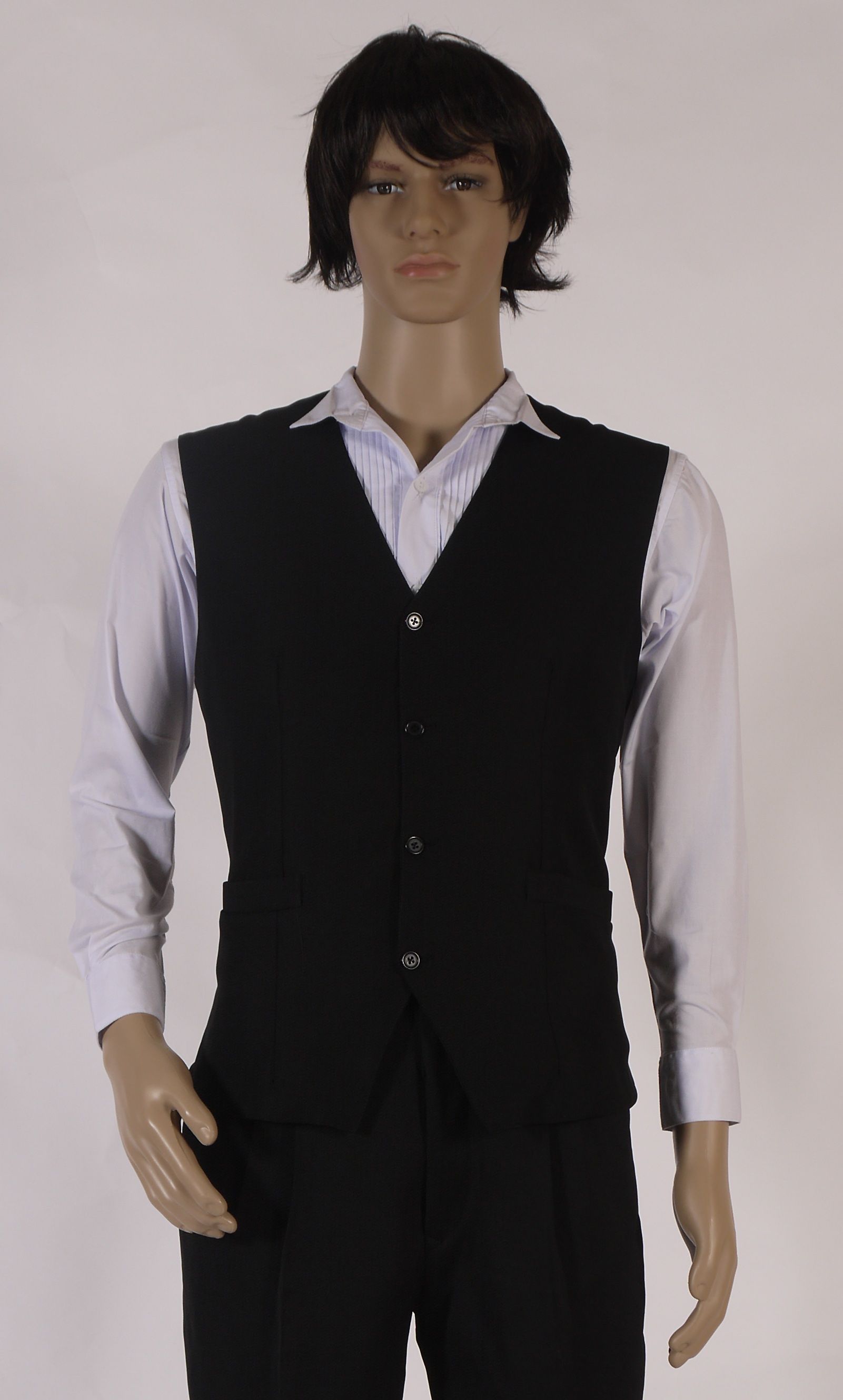 紳士黑緞背心(4扣) OD-98001-XL