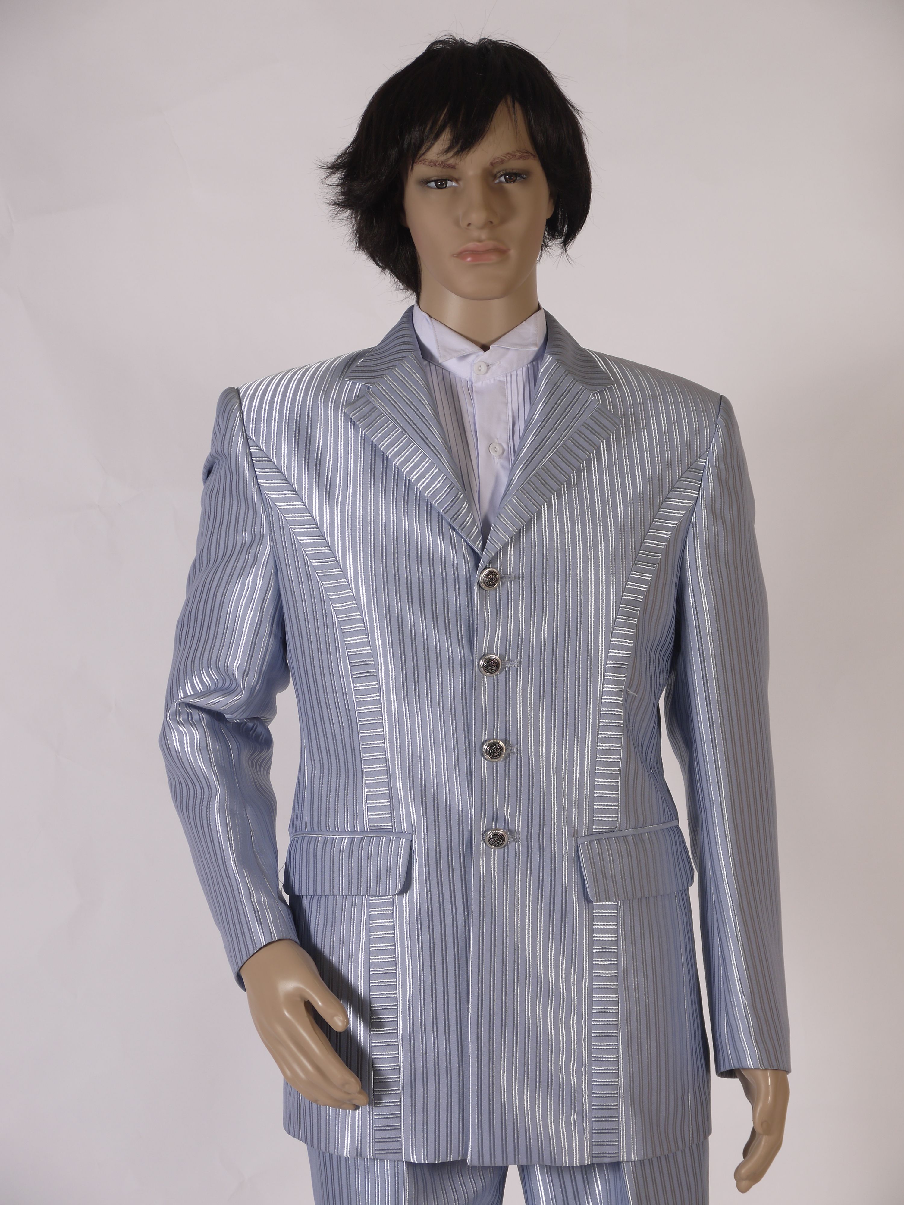 藍銀線條禮服(外套褲) OD-99007