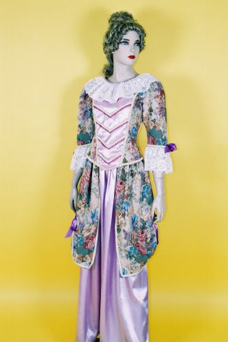 紫底花布古典歐洲禮服 PA-91003