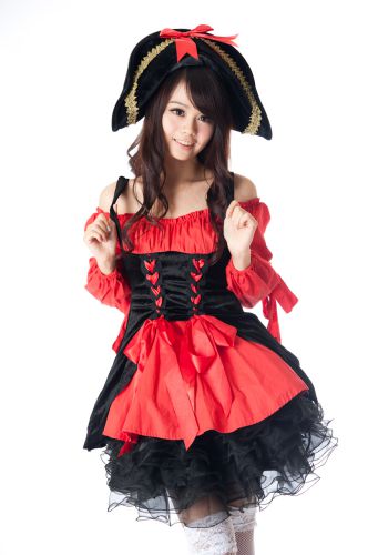黑紅綁帶女海盜服 PH-99101